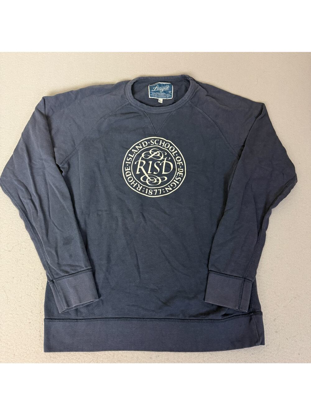 League RISD Rhode Island School of Design Vintage Washed Fleece Crewneck L